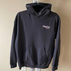 Balenciaga MEN'S POLITICAL CAMPAIGN HOODIE IN GREY Size S